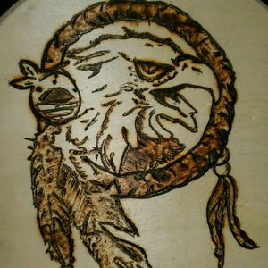 Wood burnt eagle